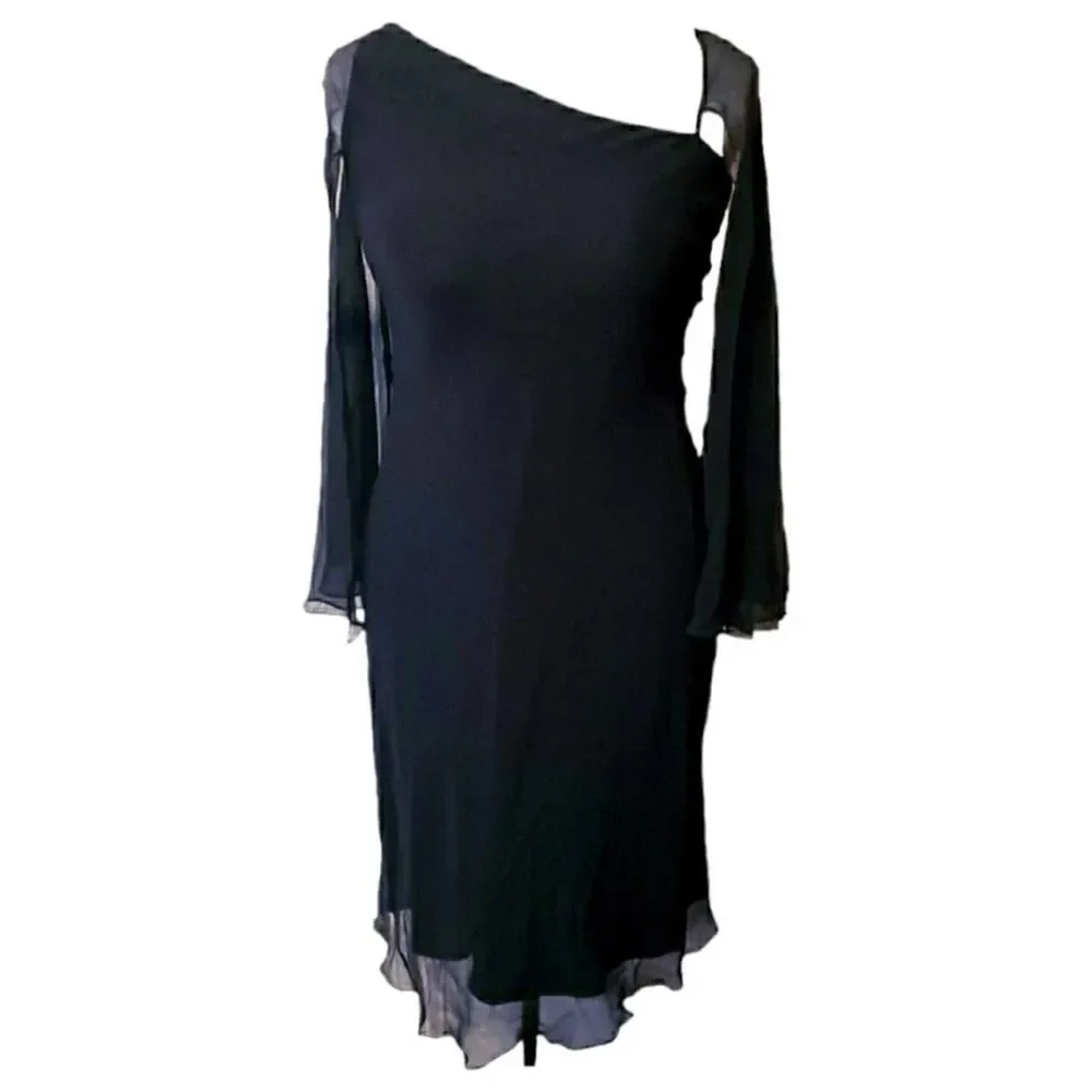 Maggy London Black Silk Dress - Picture 1 of 10